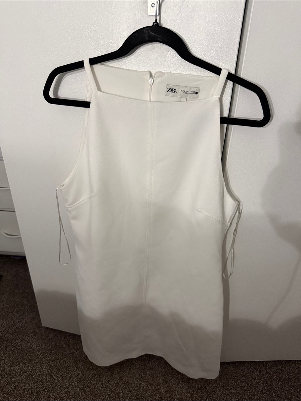 Zara White Minimalist Mini Dress